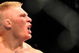 LAS VEGAS - JULY 11:  Brock Lesnar reacts after knocking out Frank Mir during their heavyweight title bout during UFC 100 on July 11, 2009 in Las Vegas, Nevada.  (Photo by Jon Kopaloff/Getty Images)
