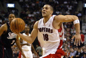 TORONTO - OCTOBER 31:  Anthony Parker #18 of the Toronto Raptors drives to the basket against the Philadelphia 76ers during a game at the Air Canada Centre on October 31, 2007 in Toronto, Ontario, Canada.  The Raptors won 106-97.  NOTE TO USER: User expressly acknowledges and agrees that, by downloading and/or using this Photograph, user is consenting to the terms and conditions of the Getty Images License Agreement. (Photo by Dave Sandford/Getty Images)