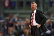 ROME - MAY 27:  Sir Alex Ferguson manager of Manchester United looks on during the UEFA Champions League Final match between Barcelona and Manchester United at the Stadio Olimpico on May 27, 2009 in Rome, Italy.  (Photo by Alex Livesey/Getty Images)