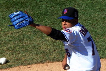 NEW YORK - JULY 12:  Francisco Rodriguez #75 of the New York Mets pitches against the Cincinnati Reds on July 12, 2009 at Citi Field in the Flushing neighborhood of the Queens borough of New York City.  (Photo by Jim McIsaac/Getty Images)