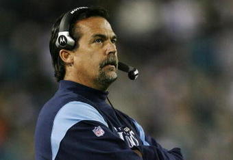 JACKSONVILLE, FL - NOVEMBER 16:  Head coach Jeff Fisher of the Tennessee Titans watches his team from the sidelines in the fourth quarter while taking on the Jacksonville Jaguars at Jacksonville Municipal Stadium on November 16, 2008 in Jacksonville, Florida.   (Photo by Doug Benc/Getty Images)