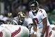 6 Jan 2002: Michael Vick #7 of the Atlanta Falcons calls out the play against the St. Louis Rams at the Dome at America's Center in St. Louis, Missouri. The St. Louis Rams beat the Atlanta Falcons 31-13.  DIGITAL IMAGE. Mandatory Credit: Elsa /Getty Images