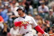 SAN FRANCISCO - MAY 31:  Albert Pujols #5 of the St. Louis Cardinals bats against the San Francisco Giants at AT&T Park on May 31, 2009 in San Francisco, California.  (Photo by Ezra Shaw/Getty Images)