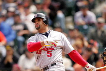 SAN FRANCISCO - MAY 31:  Albert Pujols #5 of the St. Louis Cardinals bats against the San Francisco Giants at AT&T Park on May 31, 2009 in San Francisco, California.  (Photo by Ezra Shaw/Getty Images)