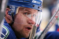 VANCOUVER, CANADA - MARCH 30: Markus Naslund #19, captain of the Vancouver Canucks, watches the action during the game against Calgary Flames at General Motors Place on March 30, 2008, in Vancouver, Canada. (Photo by Kim Stallknecht/Getty Images)