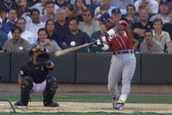 9 Jul 2001:  Sammy Sosa of the Chicago Cubs hits a home run during the All-Star Game Home Run Derby at Safeco Field in Seattle, Washington. Sosa came in second to Luis Gonzalez in the competition. <DIGITAL IMAGE> Mandatory Credit: Jed Jacobsohn/ALLSPORT