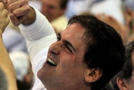 PITTSBURGH - JUNE 04:  Mark Cuban celebrates after a goal by the Pittsburgh Penguins during Game Four of the 2009 NHL Stanley Cup Finals on June 4, 2009 at Mellon Arena in Pittsburgh, Pennsylvania.  (Photo by Jamie Sabau/Getty Images)