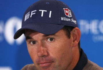 TURNBERRY, SCOTLAND - JULY 14:  Padraig Harrington of Ireland listens to questions from the media at a press conference during a practice round prior to the 138th Open Championship on the Ailsa Course, Turnberry Golf Club on July 14, 2009 in Turnberry, Scotland.  (Photo by Andrew Redington/Getty Images)