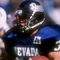 11 Oct 1997: Running back Chris Lemon of the Nevada Wolf Pack runs with the ball during a game against the Wyoming Cowboys at Mackay Stadium in Reno, Nevada. Wyoming won the game 34-30. Mandatory Credit: Todd Warshaw /Allsport
