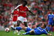 LONDON - MAY 10:  Emmanuel Adebayor of Arsenal is tackled by Branislav Ivanovic of Chelsea during the Barclays Premier League match between Arsenal and Chelsea at the Emirates Stadium on May 10, 2009 in London, England.  (Photo by Jamie McDonald/Getty Images)