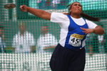 BRIXONE BRESSANONE, ITALY - JULY 11:  Margaret Satupai of Samoa in the girl's discus final during day four of the Iaaf World Youth Championships at the Bressanone Sports Complex on July 11, 2009 in Brixone Bressanone, Italy.  (Photo by Michael Steele/Getty Images)