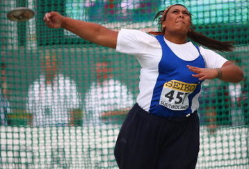 BRIXONE BRESSANONE, ITALY - JULY 11:  Margaret Satupai of Samoa in the girl's discus final during day four of the Iaaf World Youth Championships at the Bressanone Sports Complex on July 11, 2009 in Brixone Bressanone, Italy.  (Photo by Michael Steele/Getty Images)