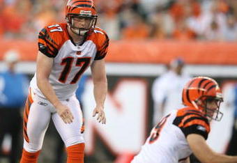 CINCINNATI - AUGUST 17:  Shayne Graham #17 of the Cincinnati Bengals waits to kick the ball during the NFL game against the Detroit Lions at Paul Brown Stadium on August 17, 2008 in Cincinnati, Ohio.  (Photo by Andy Lyons/Getty Images)
