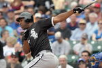 CHICAGO - JUNE 17: Jermaine Dye #23 of the Chicago White Sox makes a hit against the Chicago Cubs on June 17, 2009 at Wrigley Field in Chicago, Illinois. (Photo by Jonathan Daniel/Getty Images)