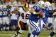 CANTON, OH - AUGUST 3: Safety Chris Horton #48 of the Washington Redskins looks for a sack against the Indianapolis Colts in the Pro Football Hall of Fame Game at Fawcett Stadium on August 3, 2008 in Canton, Ohio. (Photo by Al Messerschmidt/Getty Images)