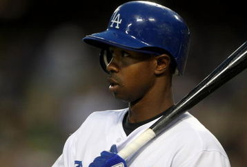 LOS ANGELES, CA - JUNE 10:  Juan Pierre #9 of the Los Angeles Dodgers bats against the San Diego Padres on June 10, 2009 at Dodger Stadium in Los Angeles, California.  The Padres won 3-1.  (Photo by Stephen Dunn/Getty Images)