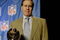 HOUSTON - JANUARY 30:  New England Patriots head coach Bill Belichick poses with the Vince Lombardi trophy after a press conference on January 30, 2004 at the Hilton Hotel in Houston, Texas. (Photo by Jeff Gross/Getty Images)