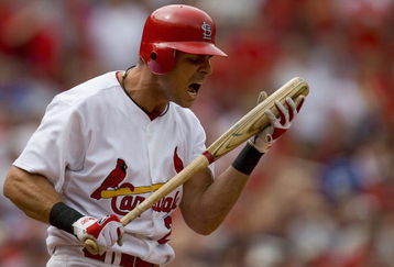 ST. LOUIS, MO - AUGUST 7: Rick Ankiel #24 of the St. Louis Cardinals reacts to striking out against the Los Angeles Dodgers at Busch Stadium August 7, 2008 in St. Louis, Missouri. The Dodgers beat the Cardinals 4-1.  (Photo by Dilip Vishwanat/Getty Images)