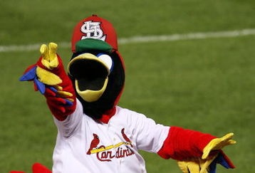 ST LOUIS, MO - JULY 14:  The St. Louis Cardinals Mascot Fredbird performs during the 2009 MLB All-Star Game at Busch Stadium on July 14, 2009 in St Louis, Missouri.  (Photo by Dilip Vishwanat/Getty Images)