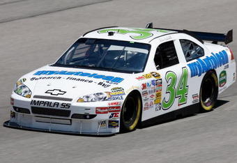 FORT WORTH, TX - APRIL 03:  John Andretti, driver of the #34 MyAutoLoan.com Chevrolet, drives during practice for the NASCAR Sprint Cup Series Samsung 500 at Texas Motor Speedway on April 3, 2009 in Fort Worth, Texas.  (Photo by John Harrelson/Getty Images)