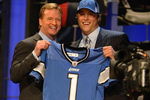NEW YORK - APRIL 25:  NFL Commissioner Roger Goodell stands with Detroit Lions #1 draft pick Matthew Stafford at  Radio City Music Hall for the 2009 NFL Draft on April 25, 2009 in New York City  (Photo by Jeff Zelevansky/Getty Images)