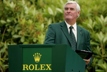 STRAFFAN, IRELAND - JULY 2 :  The starter Ivor Robson stands on the first tee during the final round of the third round of The Smurfit European Open on The Palmer Course at The K Club on July 2, 2005 in Straffan, Ireland. (Photo by Andrew Redington/Getty Images)