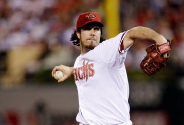 ST LOUIS, MO - JULY 14:  National League All-Star Dan Haren of the Arizona Diamondbacks pitches during the 2009 MLB All-Star Game at Busch Stadium on July 14, 2009 in St Louis, Missouri.  (Photo by Jamie Squire/Getty Images)