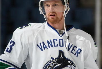 UNIONDALE, NY - NOVEMBER 17: Henrik Sedin #33 of the Vancouver Canucks takes part in warmups prior to his game against he New York Islanders on November 17, 2008 at the Nassau Coliseum in Uniondale, New York. (Photo by Bruce Bennett/Getty Images)