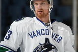 UNIONDALE, NY - NOVEMBER 17: Henrik Sedin #33 of the Vancouver Canucks takes part in warmups prior to his game against he New York Islanders on November 17, 2008 at the Nassau Coliseum in Uniondale, New York. (Photo by Bruce Bennett/Getty Images)