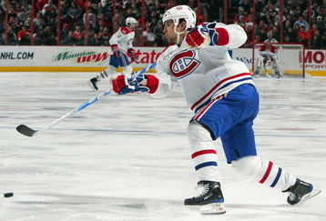 PHILADELPHIA - FEBRUARY 27:  Tom Kostopoulos #6 of the Montreal Canadiens skates against the Philadelphia Flyers on February 27, 2009 at Wachovia Center in Philadelphia, Pennsylvania. The Habs defeated the Flyers 4-3 in overtime.  (Photo by Jim McIsaac/Getty Images)
