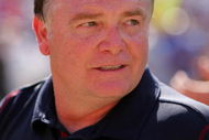 GAINESVILLE, FL - SEPTEMBER 27:  Ole Miss head coach Houston Nutt celebrates after a game against the University of Florida at Ben Hill Griffin Stadium on September 27, 2008 in Gainesville, Florida.  (Photo by Sam Greenwood/Getty Images)