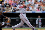 DENVER - JULY 12:  Ryan Church #25 of the Atlanta Braves takes an at bat against the Colorado Rockies during MLB action at Coors Field on July 12, 2009 in Denver, Colorado. The Rockies defeated the Braves 8-7.  (Photo by Doug Pensinger/Getty Images)