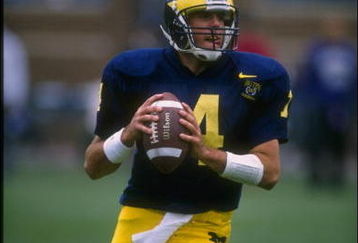 7 Oct 1995:  Quarterback Brian Griese of the Michigan Wolverines looks to pass during a game against the Northwestern Wildcats at Michigan Stadium in Ann Arbor, Michigan.  Northwestern won the game, 19-13. Mandatory Credit: Jonathan Daniel  /Allsport