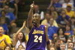 ORLANDO, FL - JUNE 14:  Kobe Bryant #24 of the Los Angeles Lakers points down the court during Game Five of the 2009 NBA Finals against the Orlando Magic on June 14, 2009 at Amway Arena in Orlando, Florida. The Lakers won 99-86. NOTE TO USER:  User expressly acknowledges and agrees that, by downloading and or using this photograph, User is consenting to the terms and conditions of the Getty Images License Agreement. (Photo by Elsa/Getty Images) 