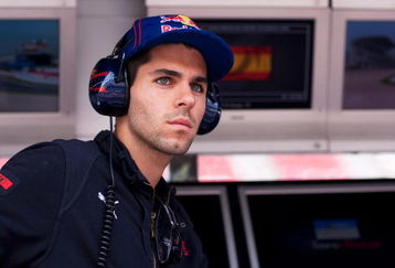 BARCELONA, SPAIN - MAY 08:  Jaime Alguersuari of Spain and Carlin Motorsport is seen on the Scuderia Toro Rosso pitwall during practice for the Spanish Formula One Grand Prix at the Circuit de Catalunya on May 8, 2009 in Barcelona, Spain.  (Photo by Peter Fox/Getty Images)