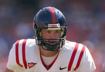 GAINESVILLE, FL - SEPTEMBER 27:  Quarterback Jevan Snead #4 Mississippi Rebels drops back with the ball during the game against the Florida Gators during the game at Ben Hill Griffin Stadium on September 27, 2008 in Gainesville, Florida.  (Photo by Sam Greenwood/Getty Images)