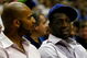 ORLANDO, FL - JUNE 11: US Olympic teammates Carlos Boozer of the Utah Jazz and Dwyane Wade of the Miami Heat sit together at Game Four of the 2009 NBA Finals between the Los Angeles Lakers and the Orlando Magic on June 11, 2009 at Amway Arena in Orlando, Florida. NOTE TO USER: User expressly acknowledges and agrees that, by downloading and or using this photograph, User is consenting to the terms and conditions of the Getty Images License Agreement. (Photo by Chris Graythen/Getty Images)