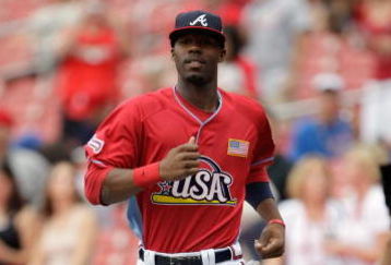 ST. LOUIS, MO - JULY 12: U.S. Futures All-Star Jason Heyward of the Atlanta Braves runs onto the field during the 2009 XM All-Star Futures Game at Busch Stadium on July 12, 2009 in St. Louis, Missouri. (Photo by Jamie Squire/Getty Images)