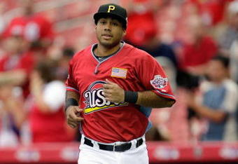 ST. LOUIS, MO - JULY 12: U.S. Futures All-Star Pedro Alvarez of the Pittsburgh Pirates runs onto the field during the 2009 XM All-Star Futures Game at Busch Stadium on July 12, 2009 in St. Louis, Missouri. (Photo by Jamie Squire/Getty Images)