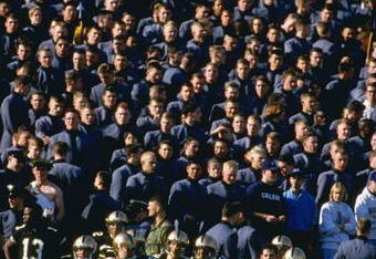 5 Nov 1994:  View of Army recruits standing behind the  Army Black Knights during a game against the Air Force Falcons at Michie Stadium in West Point, New York.  Air Force won the game 10-6. Mandatory Credit: Simon Bruty  /Allsport
