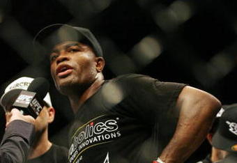 CHICAGO- OCTOBER 25: Anderson Silva talks to fans after he won the Middleweight Title Bout at UFC's Ultimate Fight Night at Allstate Arena on October 25, 2008 in Chicago, Illinois. (Photo by Tasos Katopodis/Getty Images)