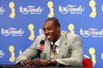 ORLANDO, FL - JUNE 14:  Dwight Howard #12 of the Orlando Magic speaks to the media after the Magic lost to the Los Angeles Lakers in Game Five of the 2009 NBA Finals on June 14, 2009 at Amway Arena in Orlando, Florida.  The Lakers won 99-86.  NOTE TO USER:  User expressly acknowledges and agrees that, by downloading and or using this photograph, User is consenting to the terms and conditions of the Getty Images License Agreement.  (Photo by Chris Graythen/Getty Images)