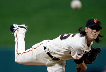 ST LOUIS, MO - JULY 14:  National League All-Star Tim Lincecum of the San Francisco Giants pitches during the 2009 MLB All-Star Game at Busch Stadium on July 14, 2009 in St Louis, Missouri.  (Photo by Morry Gash-Pool/Getty Images)