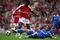 LONDON - MAY 10:  Emmanuel Adebayor of Arsenal is tackled by Branislav Ivanovic of Chelsea during the Barclays Premier League match between Arsenal and Chelsea at the Emirates Stadium on May 10, 2009 in London, England.  (Photo by Jamie McDonald/Getty Images)