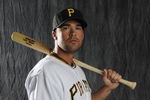BRADENTON, FL - FEBRUARY 22: Garrett Jones #69 of the Pittsburgh Pirates poses during photo day at the Pirates spring training complex on February 22, 2009 in Bradenton, Florida. (Photo by Rob Tringali/Getty Images)