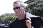 HATTIESBURG, MS - JULY 11:  Former NFL quarterback Brett Favre arrives for a funeral service for former NFL quarterback Steve McNair on July 11, 2009 in Hattiesburg, Mississippi.  (Photo by Dave Martin/Getty Images)