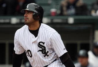 CHICAGO - APRIL 29:  Carlos Quentin #20 of the Chicago White Sox bats against the Seattle Mariners during the game on April 29, 2009 at U.S. Cellular Field in Chicago, Illinois. (Photo by Jonathan Daniel/Getty Images) 