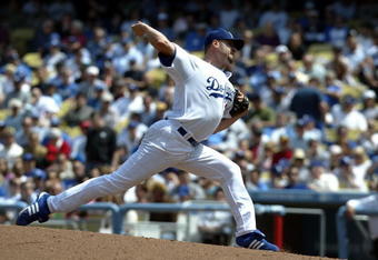 LOS ANGELES, CA - APRIL 09:  Pitcher Jason Schmidt #29 of the Los Angeles Dodgers on the mound against the Colorado Rockies on opening day at Dodger Stadium on April 9, 2007 in Los Angeles, California.  (Photo by Jeff Gross/Getty Images)