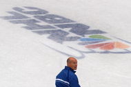 NEW YORK - JANUARY 14:  Hockey great Mark Messier appears at the ice skating rink in Rockefeller Plaza on  January 14, 2006 in New York City. Rockefeller Plaza was turned into the broadcast home of the NHL on NBC launching NBC sports Inaugural season as the broadcast home of NHL hockey.  (Photo by Brad Barket/ Getty Images)