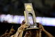 DETROIT - APRIL 06: The North Carolina Tar Heels celebrates with the championship trophy after defeating the Michigan State Spartans 89-72 during the 2009 NCAA Division I Men's Basketball National Championship game at Ford Field on April 6, 2009 in Detroit, Michigan. (Photo by Andy Lyons/Getty Images)